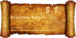 Bierbaum Viktor névjegykártya